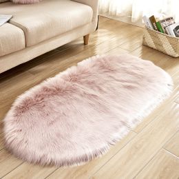 Fluffy 6cm Plush Carpet Fuzzy Wool Floor Mat Multicolor Oval Soft Living Room Bedroom Aldult Boys Girls Home Decor Cute Fashion