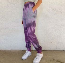 Fall/winter Women's Tie-dye Printed Small-foot Bloomers Casual Pants