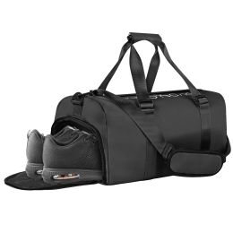 YSSOA Gym Bag for Women and Men; Waterproof Duffel Bag Shoes Compartment; Lightweight Carry; Black; 19 Inch
