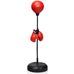 Both Adults And Kids Hand-Eye Coordination Ability Adjustable Height Boxing Punching Bag Stand Set