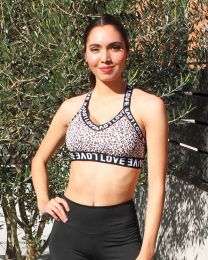 Jordena Workout Sports Bra - Leopard Print