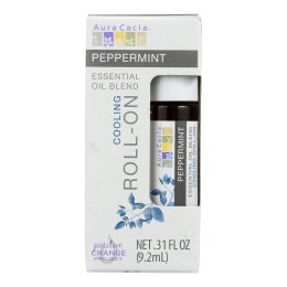 Aura Cacia - ROLL ON Essential Oil - Peppermint (Case of 4 x .31 fl oz)