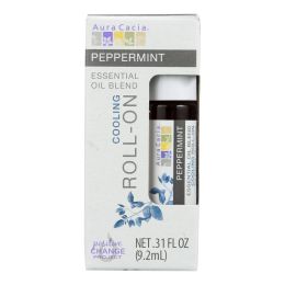 Aura Cacia - ROLL ON Essential Oil - Peppermint (Case of 4 x .31 fl oz)