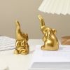 2pcs Gold Elephant Decor Ornament