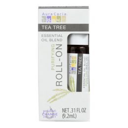 Aura Cacia - ROLL ON Essential Oil - Tea Tree - (Case of 4 x.31 fl oz)