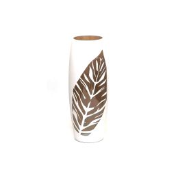 Gold leaf handmade Ikebana Floor Vase | Large Handpainted Glass Vase for Flowers | 16 inch