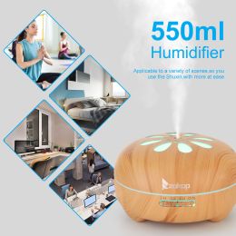 Zokop 2135yk 550ml Aroma Diffuser Brown Plastic with White Remote Controller Colorful Light RT