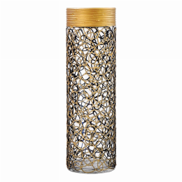 Handpainted glass vase (Color: Gold, size: 16 inch)