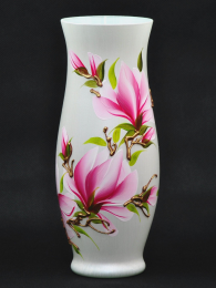 Handpainted glass vase (Color: Silver, size: 12 inch)