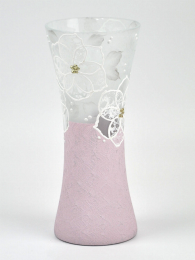 Handpainted glass vase (Color: White, size: 12 inch)