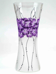 Handpainted glass vase (Color: Violet Style #2, size: 12 inch)