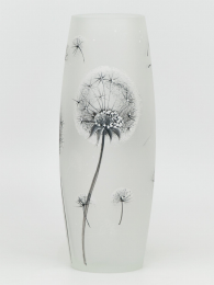 Glass Oval Vase (Color: White, size: 12 inch)