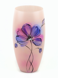 Handpainted glass vase (Color: Rose, size: 12 inch)