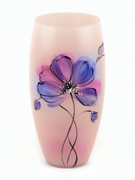 Handpainted glass vase (Color: Rose, size: 12 inch)