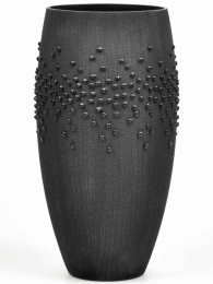 Handpainted glass vase (Color: Black Style #1, size: 12 inch)