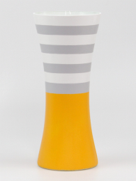 Handpainted glass vase (Color: Yellow Style #2, size: 12 inch)