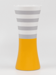 Handpainted glass vase (Color: Yellow Style #2, size: 12 inch)