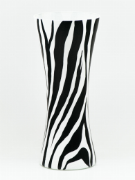 Handpainted glass vase (Color: Black Style #5, size: 12 inch)