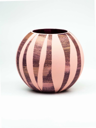 Handpainted glass vase (Color: Pink, size: 6 inch)