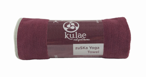 Yoga Towel - Super Absorbent - Full Mat Coverage (Color: Garnet)