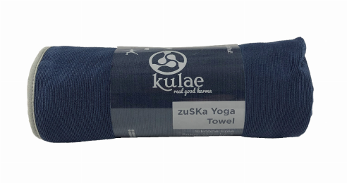 Yoga Towel - Super Absorbent - Full Mat Coverage (Color: Lapis)