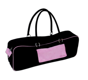 Tote Bag For Yoga (Color: Black/Pink, size: 9.5"H X 6"W X 25.5"L)