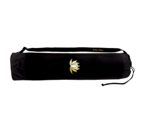 Tote Bag For Yoga (Color: Black With Gold Lotus, size: 27"L X 6")