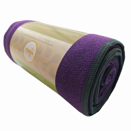 NoSkid Sandwash Yoga Towel (Color: Purple)