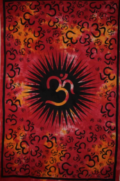 Om Echoes Tapestry (Color: Red, size: 80 x 55)