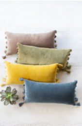 Velvet Lumbar Pillow (Color: Honey)