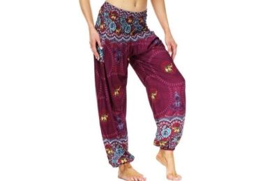 Harem Waist Yoga Beach Pants (Color: Red)
