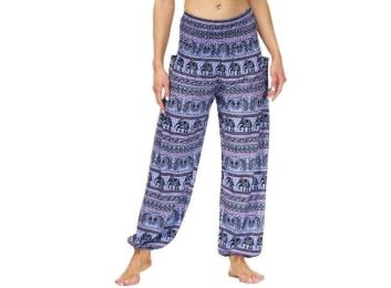 Casual Breathable Loose Yoga Pants (Color: Blue)