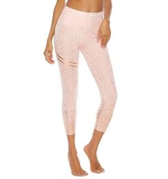 Hot Stamping Leggings / Yoga Pants (Color: Pink)