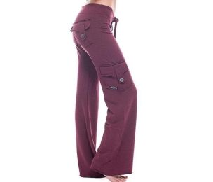 Wide Leg Pants-High Waisted Casual Yoga Lounge Pants (Color: 6)