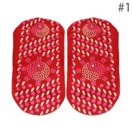 Self-heating Tourmaline Magnetic Therapy Foot Massage (Color: Red)