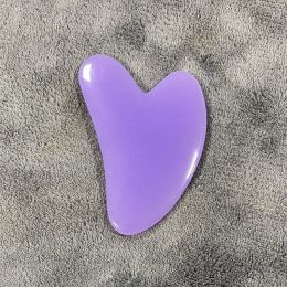 Natural Resin + Jade Gua sha Body Massage Scraper Gau Sha (Color: Purple Resin)