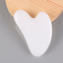 Natural Resin + Jade Gua sha Body Massage Scraper Gau Sha (Color: White jade)