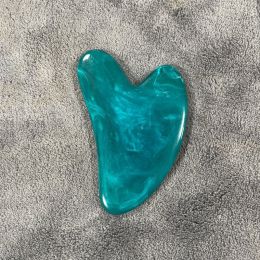 Natural Resin + Jade Gua sha Body Massage Scraper Gau Sha (Color: Blue Resin)