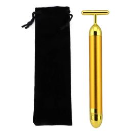 24K Beauty Bar Face Massager -- Skin Tightening, Slimming, Wrinkle Removal Facial Tools (Color: T Gold)