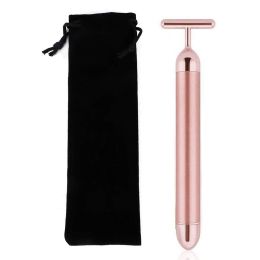 24K Beauty Bar Face Massager -- Skin Tightening, Slimming, Wrinkle Removal Facial Tools (Color: T Pink)
