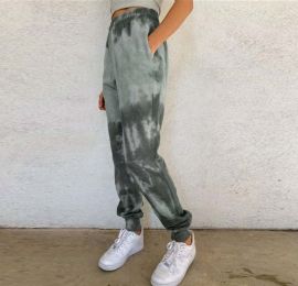 Women's Tie-dye Printed Small-foot Bloomers / Casual Pants (Color: Gray)