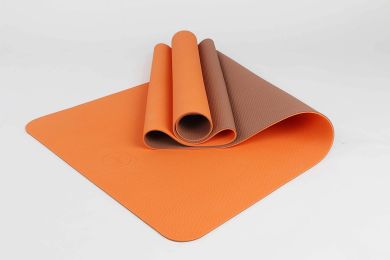 Maji Sports 2 TONE TPE PREMIUM YOGA MAT (Color: Orange-Brown)