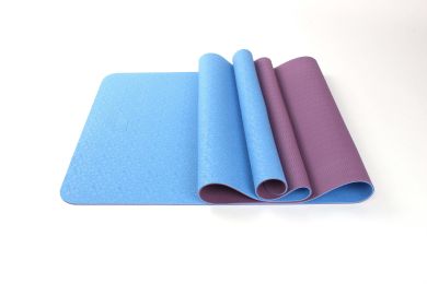 Maji Sports 2 TONE TPE PREMIUM YOGA MAT (Color: Blue-Purple)