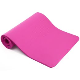0.6-inch (1.5cm) Thick Yoga Mat Anti-Tear High Density NBR Exercise Mat Anti-Slip Fitness Mat (Color: Pink)