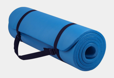 0.3" (0.8cm) Thick Yoga Mat with Carrying Strap (Color: Blue)
