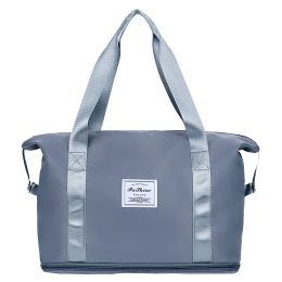 Waterproof Expandable Gym Tote Bag (Color: Blue)